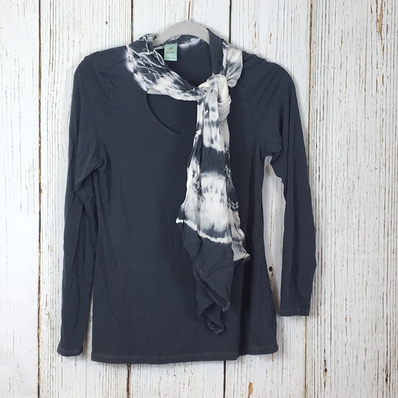 G Scent Long Sleeve Shirt with Attached Scarf - Picture 1 of 5